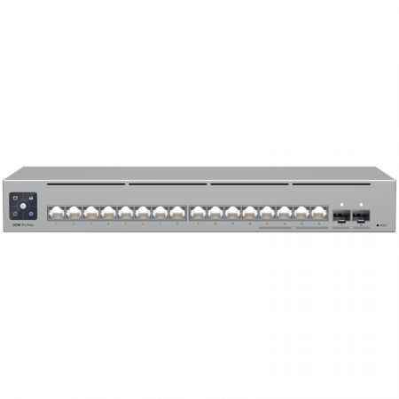 Switch - Ubiquiti 16-port, Layer 3 Etherlighting switch 2.5 GbE and versatile mounting options, 4x 2.5 GbE RJ45 ports, 12x GbE RJ45 ports, 2x 10G SFP+ ports