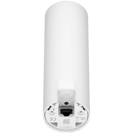 Ubiquiti U6-MESH indoor/outdoor WiFi 6 access point designed for mesh applications, 140 m2 coverage, 300+ connected devices, 4x4 MIMO, IPX5, 573.5 Mbps on 2.4 GHz and 4.8 Gbps on 5 GHz, PoE adapter in [3]