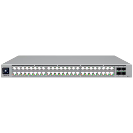 Retelistica & Supraveghere - Ubiquiti network switch ECS-48-PoE-EU Enterprise-grade 48-port, Layer 3 Etherlighting PoE+++ switch with high-capacity 10 GbE RJ45 and 25G SFP28 connections for high availability system design; (32) 1