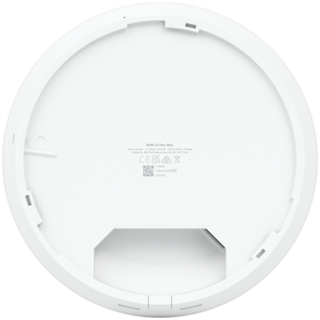 Ubiquiti U7-Pro-Max Ceiling-mounted WiFi 7 AP with 8 spatial streams, 6 GHz support, and a dedicated spectral scanning engine for interference-free WiFi in demanding, large-scale environments [2]