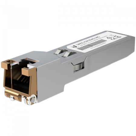 Retelistica - Ubiquiti UACC-CM-RJ45-MG SFP+ to RJ45 adapter, 1/2.5/5/10 GbE is a RJ45 transceiver that can be inserted into an SFP port in order to connect a copper Ethernet cable
