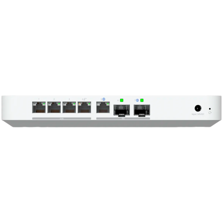 Ubiquiti UniFi UCG-Fiber-EU Desktop 10G Cloud Gateway with integrated PoE switch, Includes full UniFi application suite for device management, 5 Gbps routing with IDS/IPS, 10G SFP+ and (1) 10 GbE RJ45 [3]