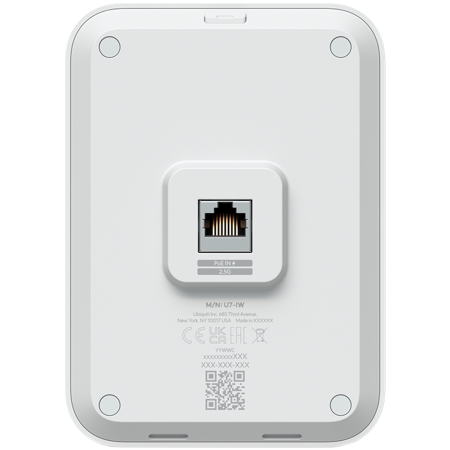 Ubiquiti UniFin U70IW Wall mounted WiFi 7 AP with 4 spatial streams and an integreated 2.5GbE PoE switch desined for hospitality enviorments [1]