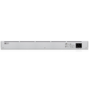 Ubiquiti USW-24-POE Gigabit Layer 2 switch with twenty-four Gigabit Ethernet ports including sixteen auto-sensing 802.3at PoE+ ports, and two SFP ports [1]