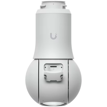 Ubiquiti UVC-G6-PTZ-W All-weather, 4K dual-lens camera with 10x hybrid zoom, 1/1.8" 8MP image sensor, Multi-TOPS AI Engine, and ultra-low latency pan-tilt-zoom control for motion tracking [4]