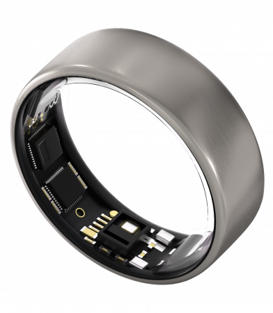 Inele Smart - Ultrahuman Ring Air - Smart Ring, Charger, USB Cable / Size-06- Raw_Titanium