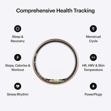 Ultrahuman Ring Air - Smart Ring, Charger, USB Cable / Size-07- Brushed_Rose_Gold [9]