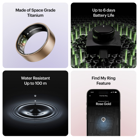 Ultrahuman Ring Air - Smart Ring, Charger, USB Cable / Size-07- Brushed_Rose_Gold [6]