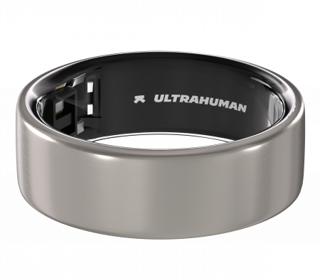 Ultrahuman Ring Air - Smart Ring, Charger, USB Cable / Size-10- Raw_Titanium [2]