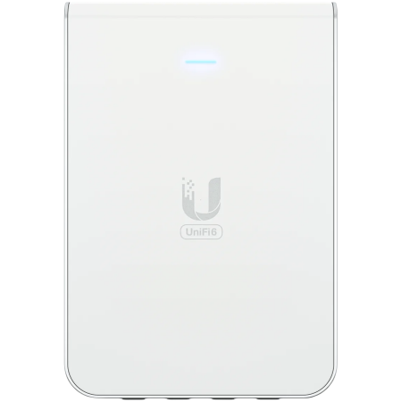 Echipamente Retea - UniFi6 In-Wall. Wall-mounted WiFi 6 access point with a built-in PoE switch.