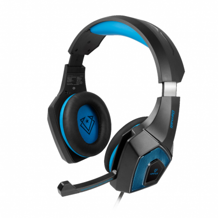 Vertux Gaming Denali Wired LED Headphones 3.5 mm+USB - Blue [0]