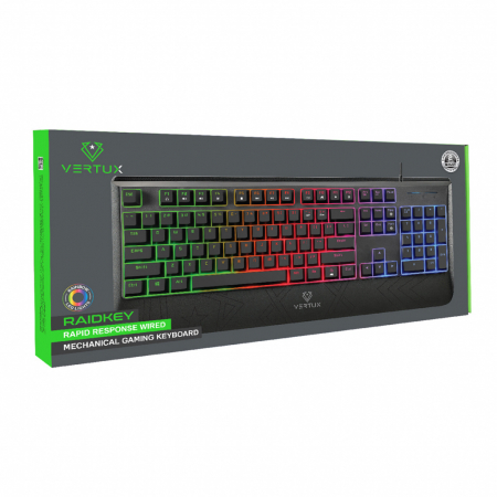 Vertux Gaming Raidkey Rapid Response Mechanical Gaming Wired Keyboard - Black (English) [1]