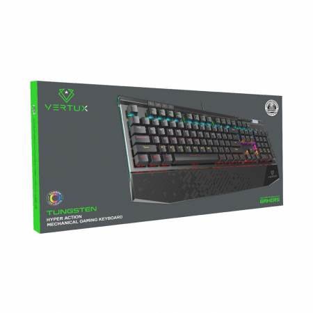 Vertux Gaming Tungsten Hyper Action Mechanical Gaming Wired Keyboard - Black (English) [1]