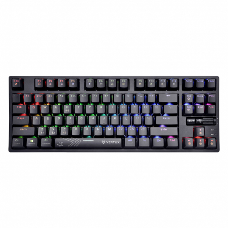 Vertux Gaming Vertupro Ultimate Performance Mini Gaming Wireless or Wired Keyboard 2000mAh detachable cable - Black (English) [0]