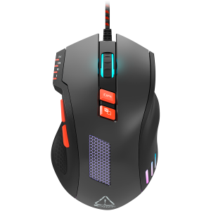 Wired Gaming Mouse with 8 programmable buttons, sunplus optical 6651 sensor, 4 levels of DPI default and can be up to 6400, 10 million times key life, 1.65m Braided USB cable, Matt UV coating surface  [3]