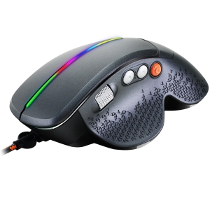 Wired High-end Gaming Mouse with 6 programmable buttons, sunplus optical sensor, 6 levels of DPI and up to 6400, 2 million times key life, 1.65m Braided USB cable,Matt UV coating surface and RGB light [1]