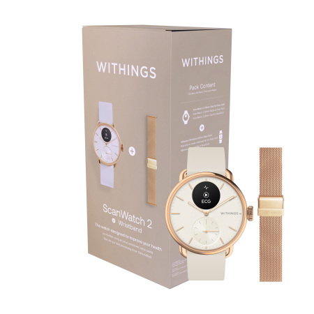 Withings Bundle Scanwatch 2 / 38mm (including Milanese wristband Rose Gold) - Rose Gold [2]