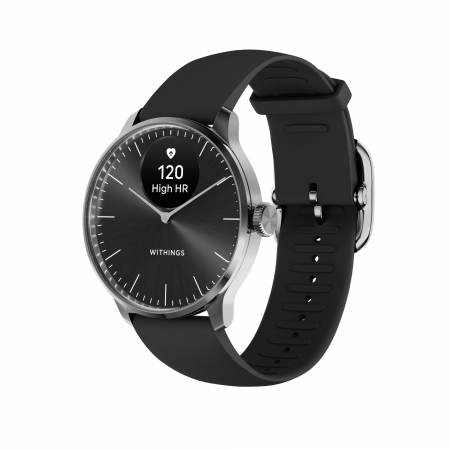 Smart Watch - Withings Scanwatch Light / 37mm (Activity, Sleep Tracker / Stainless steel, fkm wristband, sapphire glass) - Black