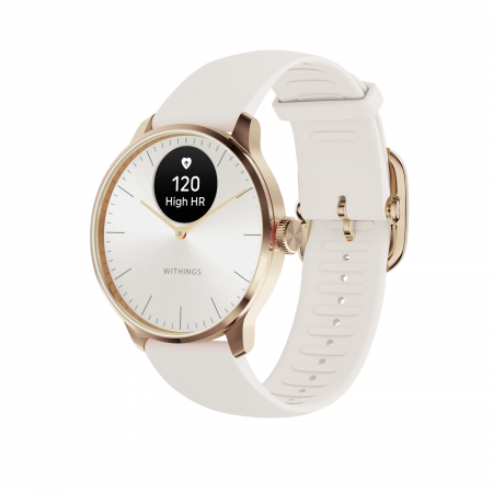 Smart Watch - Withings Scanwatch Light / 37mm  (Activity, Sleep Tracker / Stainless steel, fkm wristband, sapphire glass) - Sand