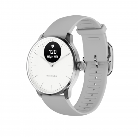 Smart Watch accesorii - Withings Scanwatch Light / 37mm (Activity, Sleep Tracker / Stainless steel, fkm wristband, sapphire glass) - White