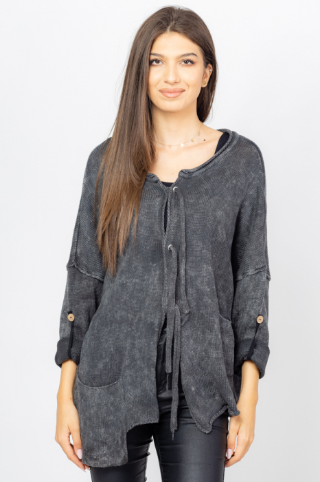 Blazer casual tricotat negru