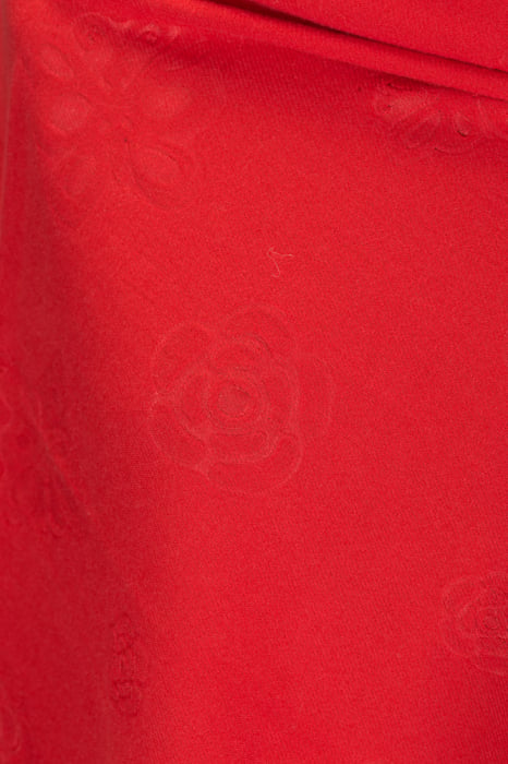 Esarfa cashmere dreptunghiulara rosie cu modele embosate [2]