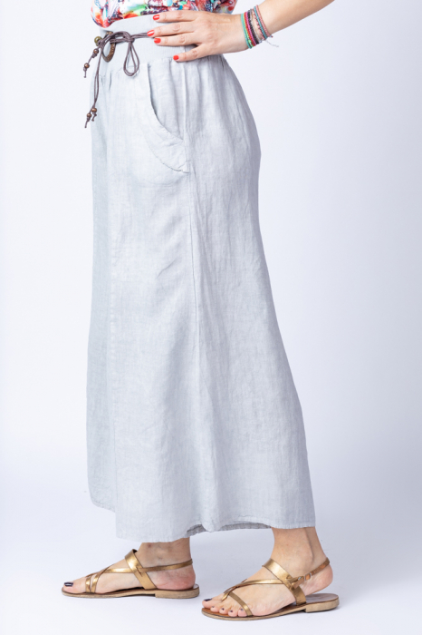 Fusta pantalon bej casual, din in, cu o curea fancy [2]