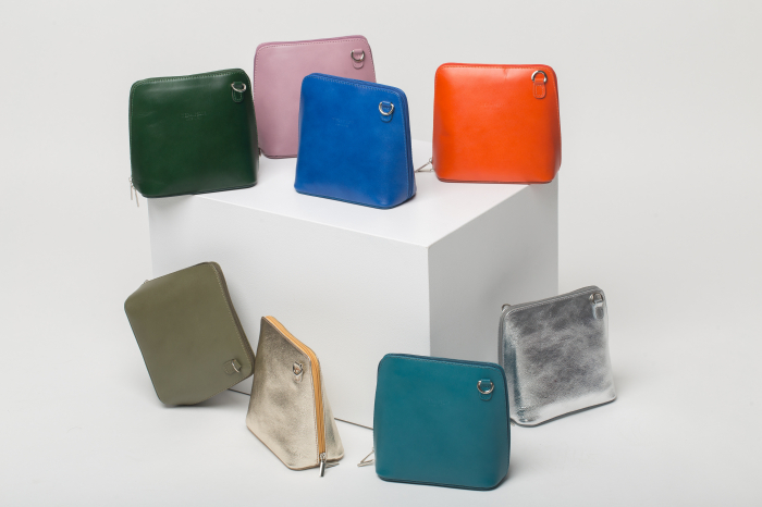 Geanta crossbody, turcoaz, din piele naturala [4]