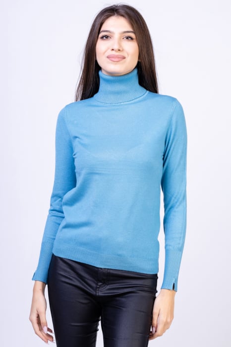 Helanca pulover, masura mare, cu cashmere, albastra