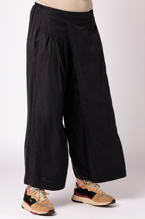 Pantaloni negri, petrecuti, masura mare, din tencel