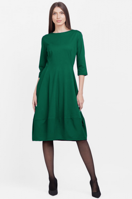 Rochie lalea din jerseu punto milano, verde