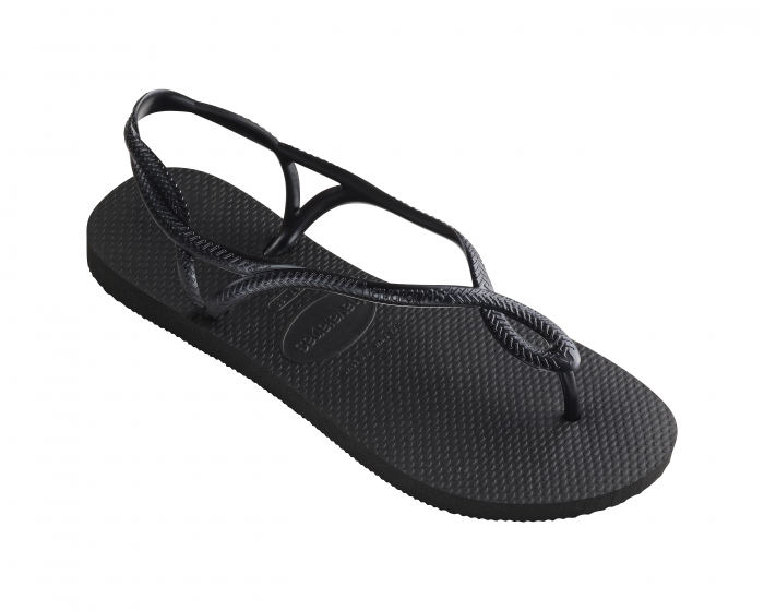 Sandale Havaianas slim din cauciuc natural, negru