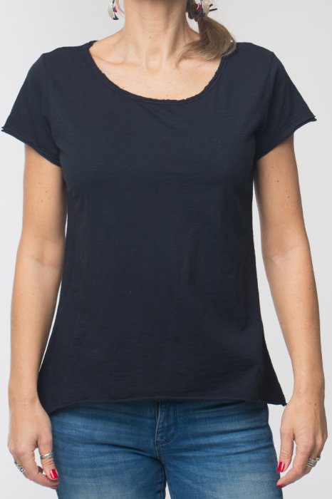 Tricou negru din bumbac cu maneca scurta bumbac imagine noua 2022