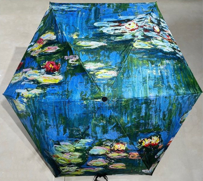 Umbrela cu imprimeu reproducere dupa Nuferii de Claude Monet