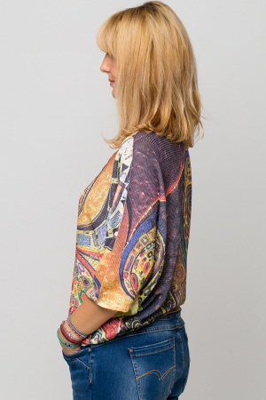 Bluza cu maneca fluture si imprimeu inspirat din pictura lui Klimt [1]