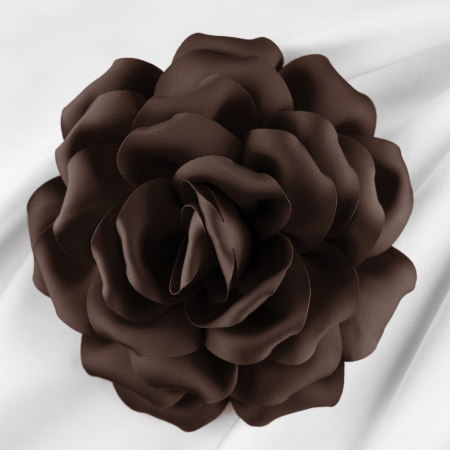 Broșe - Brosa floare maro inchis cu diametru de 15 cm, cu clips pentru par