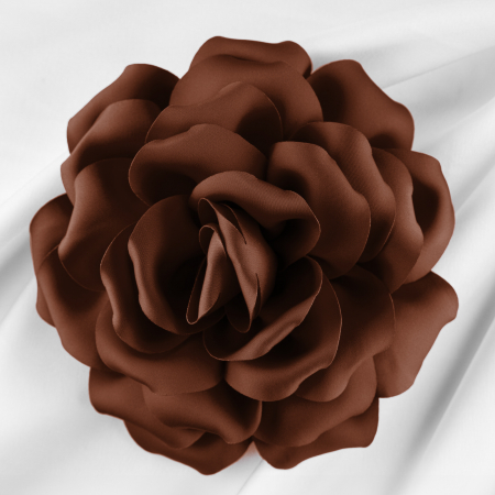 Broșe - Brosa floare maro cu diametru de 15 cm, cu clips pentru par