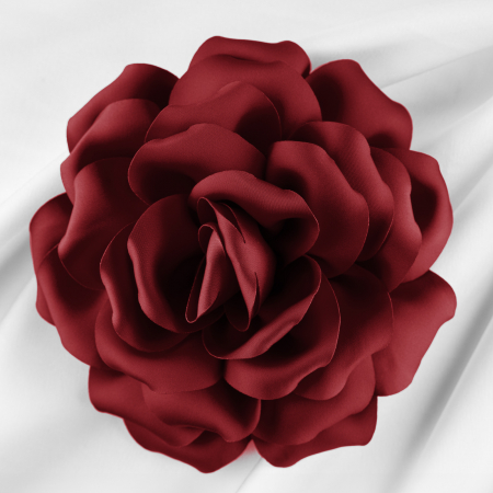 Broșe - Brosa floare bordo cu diametru de 15 cm, cu clips pentru par