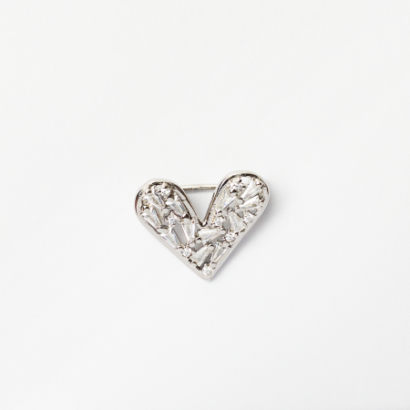 Broșe - Brosa pandant inima miniaturala din argint 925 cu pietre foarte fine de cubic zirconia