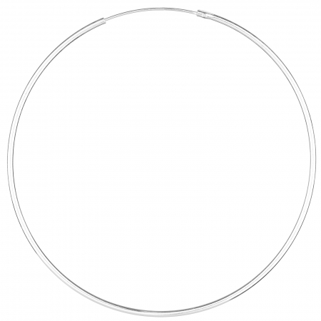 Cercei din Argint - Cercei Creole mari din argint 925, cu sectiune rotunda si diametru de 8 cm