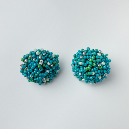 BIJUTERII - Cercei in forma de papadie cu pietricele mici turcoaz