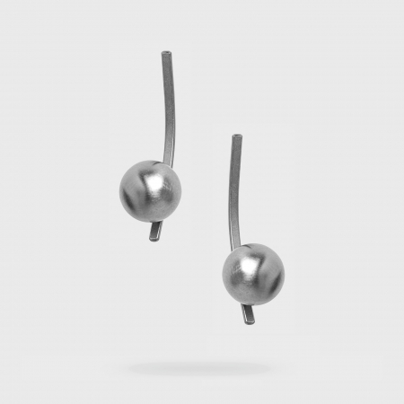 KATERINA VASSOU - Cercei Vault cu bila, din alama placata cu gun metal