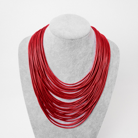 Coliere & Lanțuri - Colier rosu cu multe siruri inegale