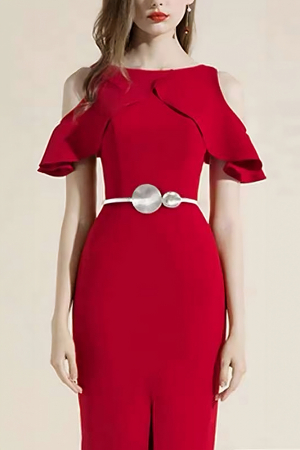 Curele & Centuri - Curea extensibila metalica argintie cu catarama cercuri