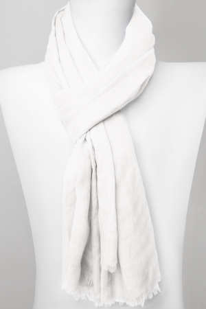 ACCESORII DAMĂ - Esarfa dreptunghiulara din matase si vascoza, alba