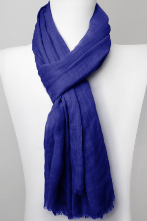 Eșarfe Uni - Esarfa dreptunghiulara din matase si vascoza, albastru electric