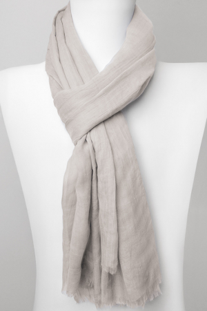 Eșarfe tip Pareo - Esarfa dreptunghiulara din matase si vascoza, gri deschis