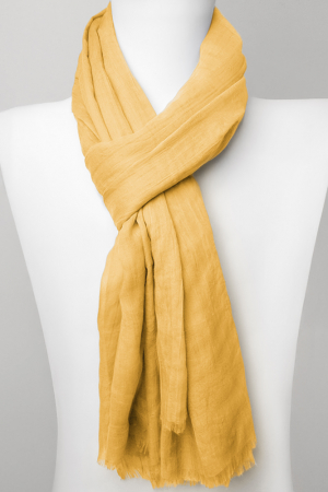 Eșarfe tip Pareo - Esarfa dreptunghiulara din matase si vascoza, galben mustar