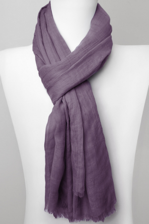 Eșarfe tip Pareo - Esarfa dreptunghiulara din matase si vascoza, mov prafuit
