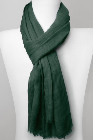 Eșarfe Uni - Esarfa dreptunghiulara din matase si vascoza, verde inchis